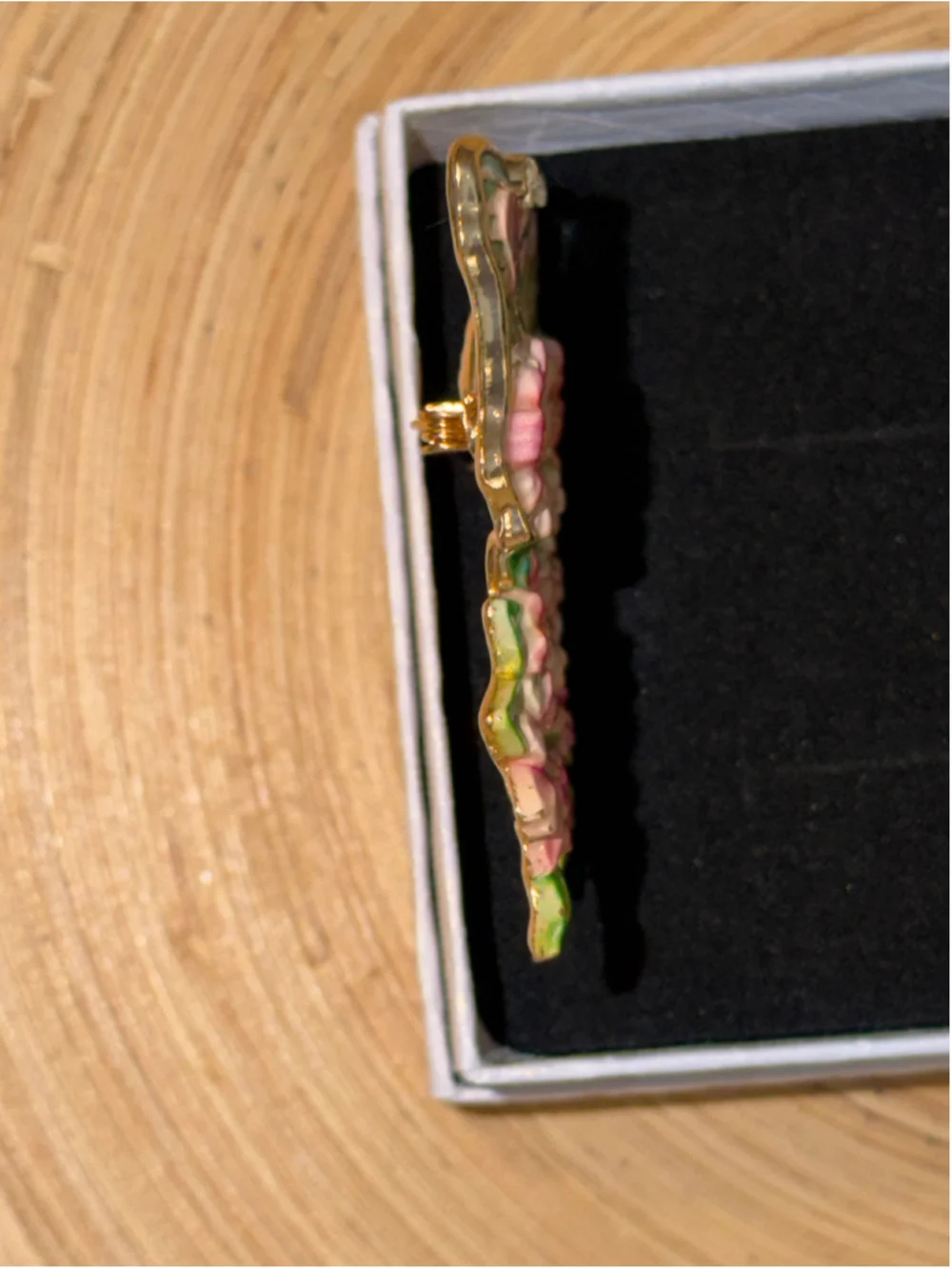 Women's Butterfly Brooch, Green & Pink